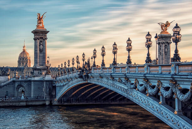 Canvas Print Alexandre III bridge in Paris