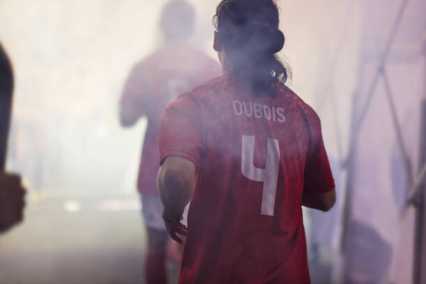 Canvas Print An adult male professional soccer player