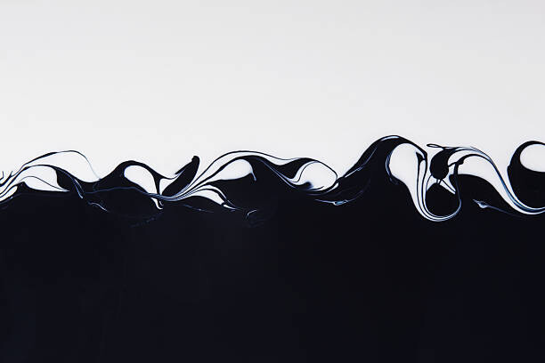 Canvas Print Black and White Paint Mixing