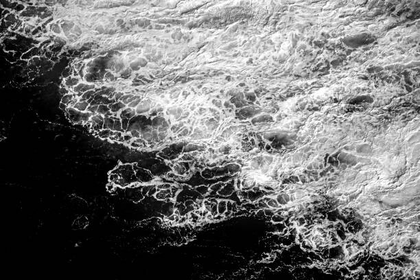 Canvas Print Black and white rough surf sea