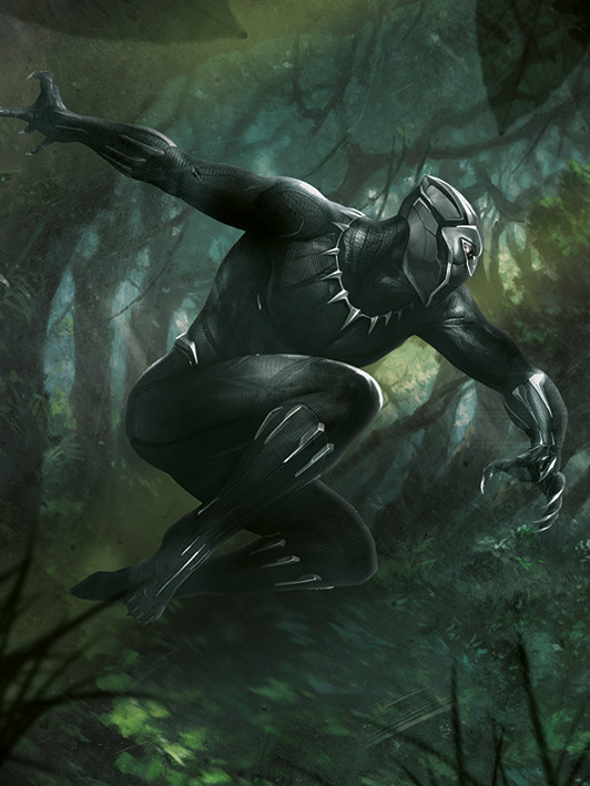Canvas Print Black Panther Forest Chase Fine Art Prints Wall Decorations