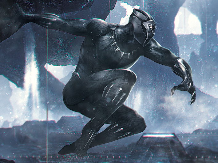 Canvas print Black Panther - To Action