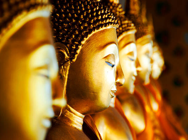 Canvas Print Buddhas at Wat Arun, Bangkok, Thailand