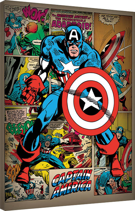 Canvas Print Captain America Retro Wall Decorations Europosters