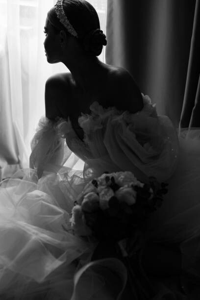 Canvas Print cheerful bride  - stock photo