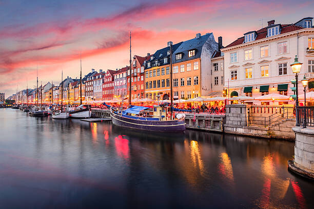 Canvas Print Copenhagen, Denmark at Nyhavn Canal