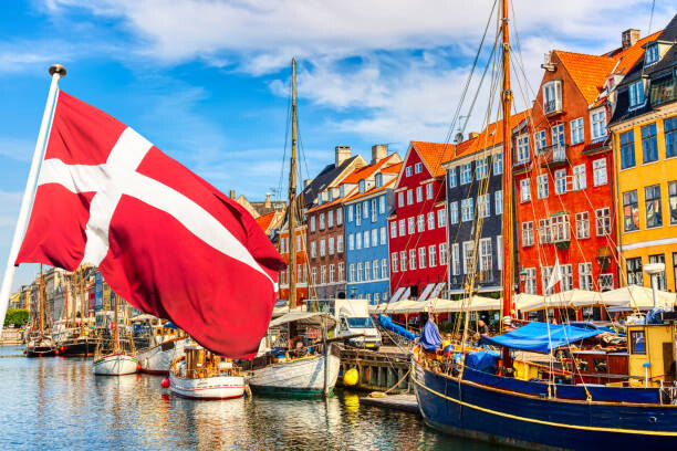 Canvas Print Copenhagen iconic view. Famous old Nyhavn