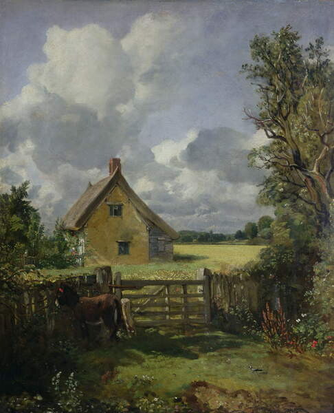 Canvas Print Cottage in a Cornfield