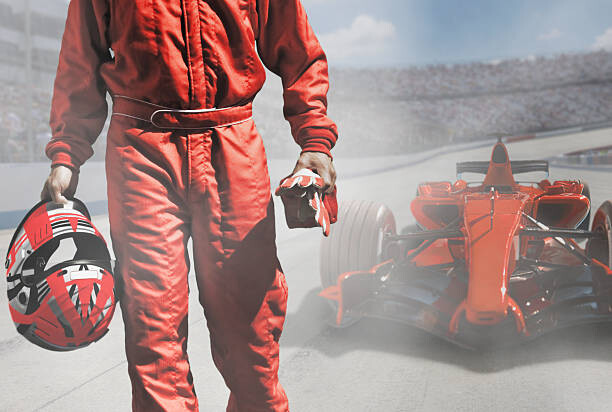 Canvas Print Driver walking away from open-wheel single-seater