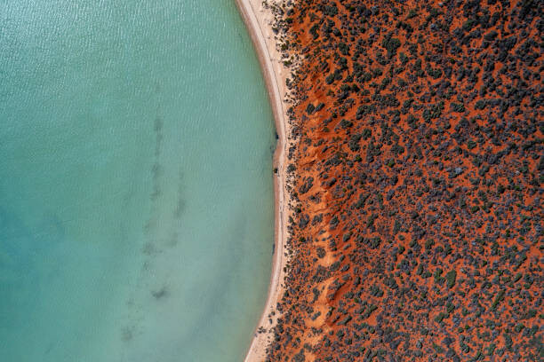 Canvas Print Drone photo looking down on the