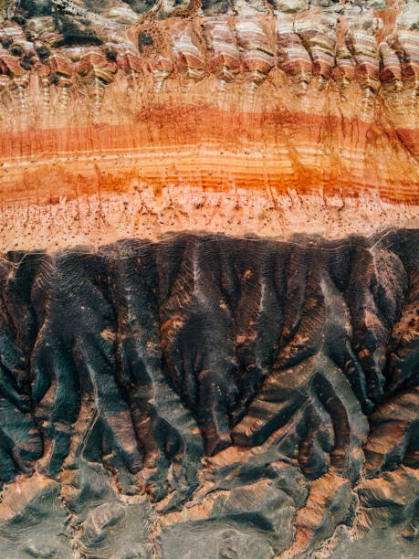 Canvas Print Drone Point View of Mountains and Danxia Landform