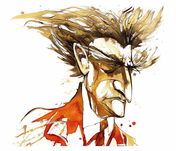 Canvas Print Edgard Varese - colour caricature