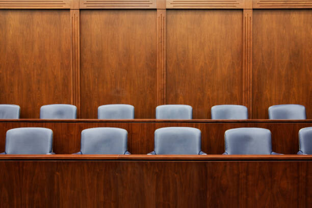 Canvas Print Empty chairs in jury box