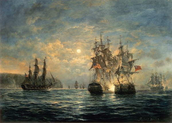 Canvas Print Engagement Between the Bonhomme Richard and the Serapis off Flamborough Head