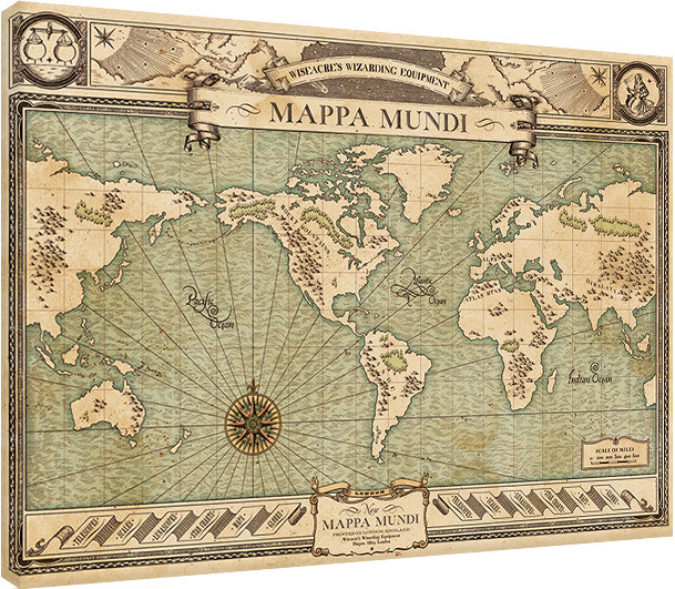Canvas Print Fantastic Beasts And Where To Find Them - Mappa Mundi