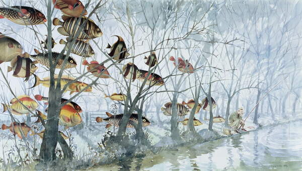 Canvas print Fly Fishing, 1992  Fine Art Prints & Wall Decorations