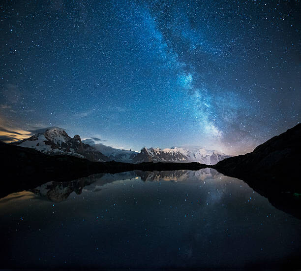 Canvas Print France, Mont Blanc, Lake Cheserys, Milky