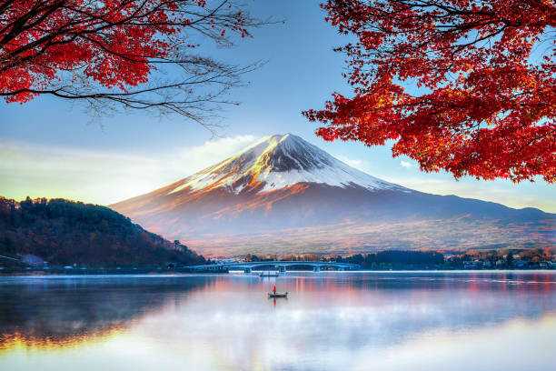 Canvas Print Fuji Mountain in Autumn