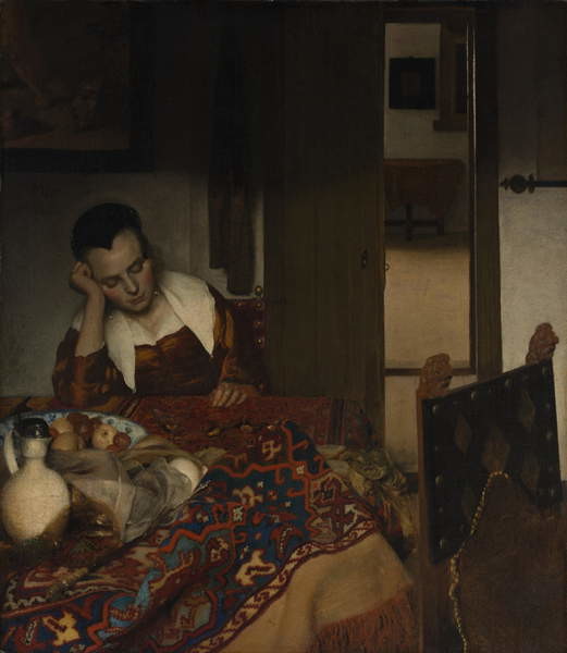 Canvas Print Girl asleep at a table, 1656-57