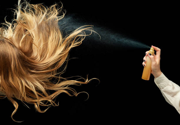 Canvas Print Healthy, beautiful blonde hair over black