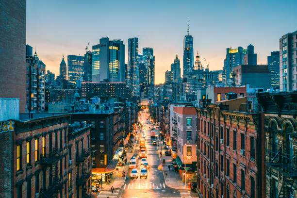 Canvas Print High angle view of Lower Manhattan, New York City