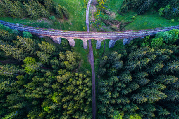 Canvas Print Historic railway viaduct near Telgart in Slovakia