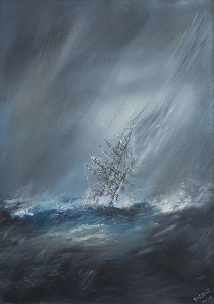 Canvas Print HMS Beagle in Storm off Cape Horn 24th December1832. 2012,