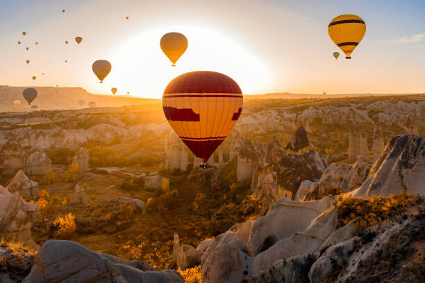Canvas Print Hot Air Balloons at Love Valley in Cappadocia