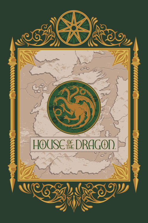 Canvas Print House of the Dragon - Map & Crest