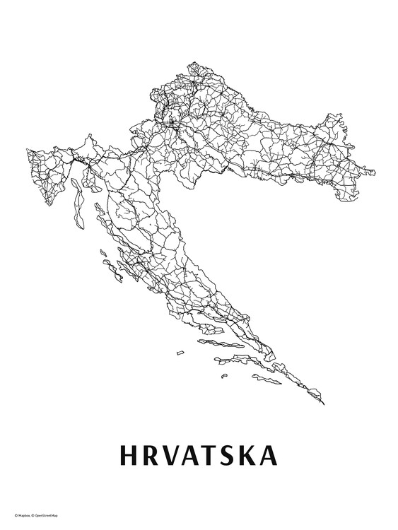 Canvas Print Hrvatska black & white