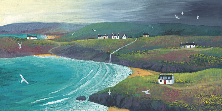Canvas Print Jo Grundy - Coastal Hills