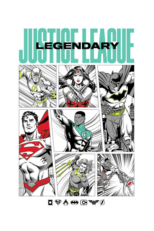 Canvas Print Justice League - Legendary team