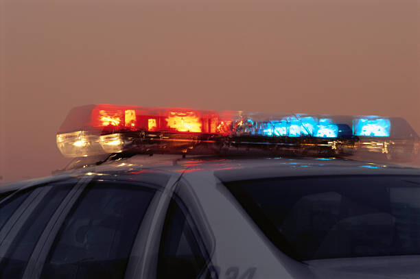 Canvas Print Light Bar on Police Car