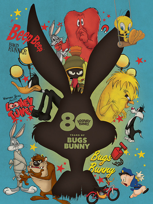 Canvas Print Looney Tunes - Bugs Bunny Crazy Saturday Morning Cartoons