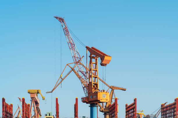 Canvas Print Low angle view of construction site.