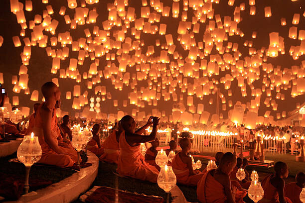 Canvas Print Loy Kratong - Floating Lantern Festival 1