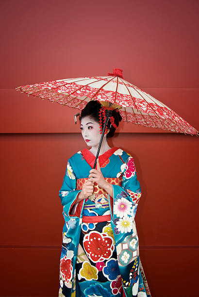 Canvas Print Maiko Holding Parasol