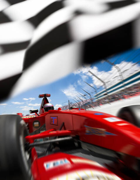 Canvas Print Man driving open-wheel single-seater racing car