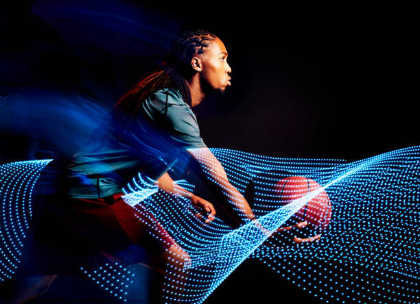 Canvas Print Man moves with basket ball