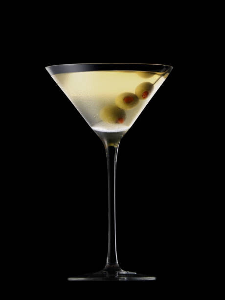 Canvas Print Martini Glass with Green Olives
