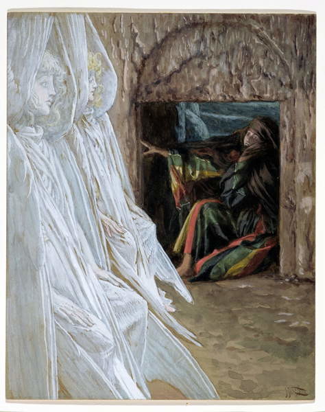 Canvas Print Mary Magdalene Questions the Angels in the Tomb