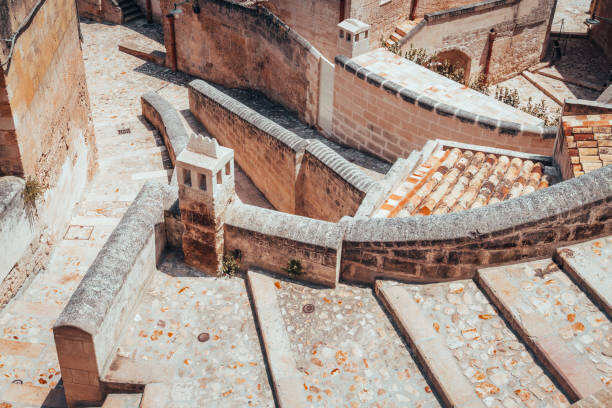 Canvas Print Matera, buildings and stairs.