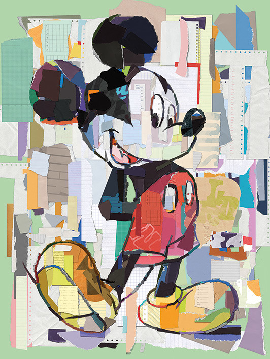 Canvas Print Mickey Mouse Office Decoupage Fine Art Prints Wall Decorations