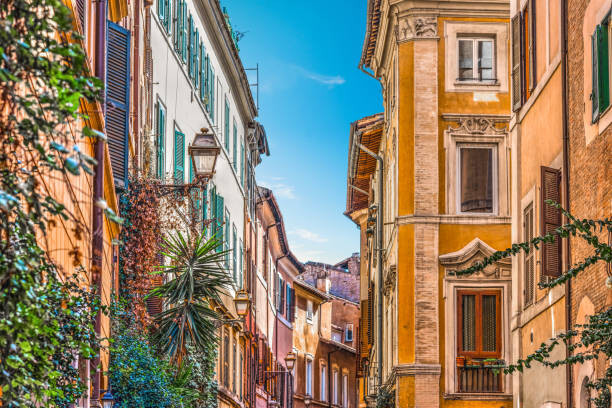Canvas Print Narrow street in Rome