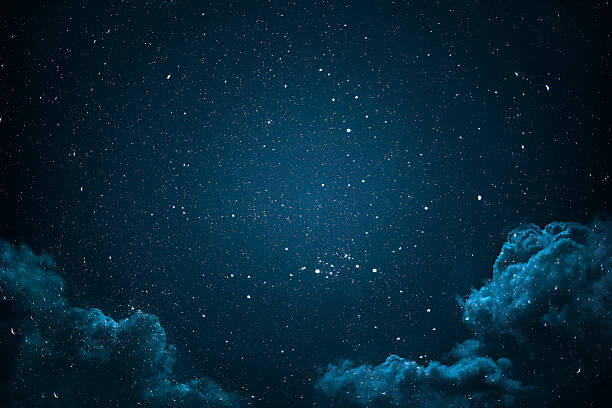 Canvas Print Night sky with stars and clouds.