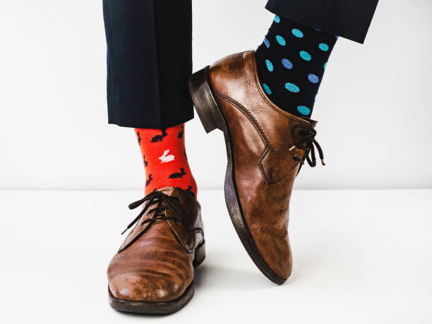 Canvas Print Office Manager in stylish shoes and bright socks