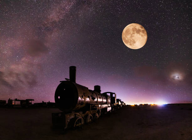 Canvas Print Old locomotive in the train cemetery