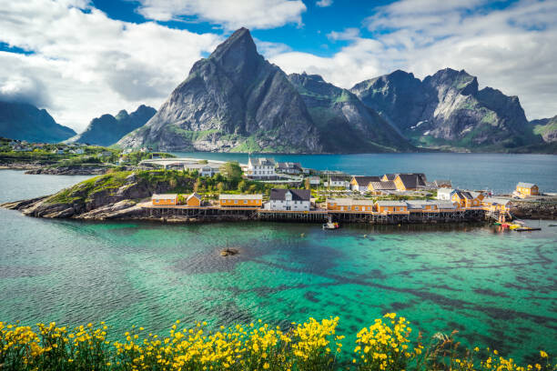 Canvas Print Panoramic seascape near Reine, Moskenes, Lofoten