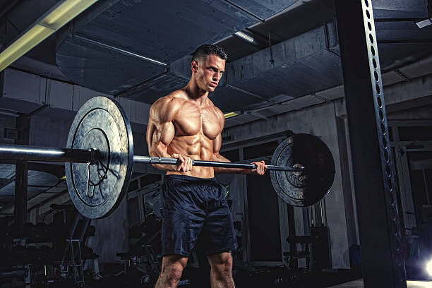 Canvas Print Physical athlete weightlifting