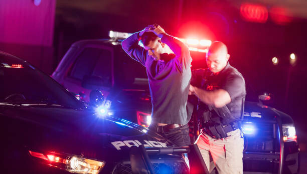 Canvas Print Police officer making an arrest
